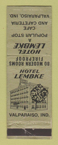Matchbook Cover - Hotel Lembke Valparaiso IN WEAR