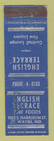 Matchbook Cover - English Terrace Restaurant Fort Wayne IN WORN