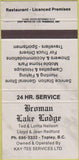 Matchbook Cover - Broman Lake Lodge Topley BC WEAR 30 Strike