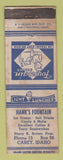 Matchbook Cover - Hank's Fountain Carey ID WORN