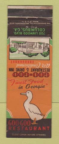 Matchbook Cover - Goo Goo Restaurant Columbus GA WORN