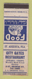 Matchbook Cover - City Gates Restaurant St Augusta FL