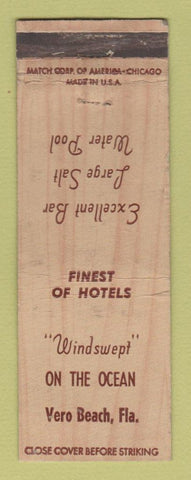 Matchbook Cover - Windswept on the Ocean Vero Beach FL WEAR