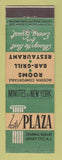 Matchbook Cover - Hotel Plaza Jersey City NJ feature