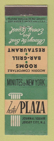Matchbook Cover - Hotel Plaza Jersey City NJ feature