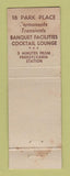 Matchbook Cover - Military Park Hotel Newark NJ