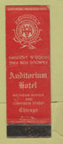 Matchbook Cover - Auditorium Hotel Chicago IL WORN