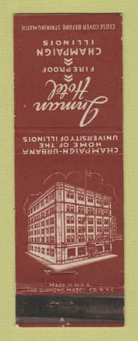 Matchbook Cover - Inman Hotel Champaign IL WEAR