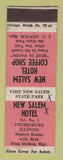 Matchbook Cover - New Salem Hotel Petersburg IL WRITING WEAR