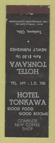 Matchbook Cover - Hotel Tonkawa OK MERCHANTS WEAR