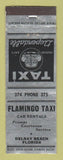 Matchbook Cover - Flamingo Taxi Delray Beach FL