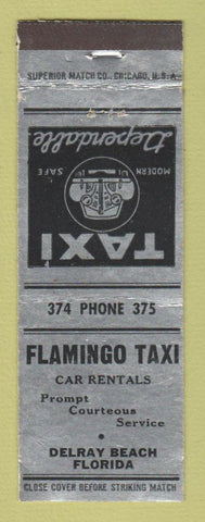 Matchbook Cover - Flamingo Taxi Delray Beach FL