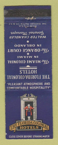 Matchbook Cover - Florida Colonial Hotels Orlando Miami FL WEAR