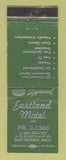 Matchbook Cover - Eastland Motel East Detroit MI WORN