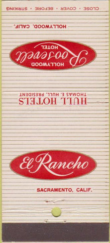 Matchbook Cover - Hollywood Roosevelt Hotel Hollywood CA 30 Strike