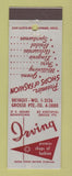 Matchbook Cover - Irving Women's Clothes Detroit Grosse Pointe MI