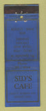 Matchbook Cover - Sid's Cafe Detroit MI WORN