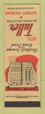 Matchbook Cover - Hotel Tuller Detroit MI