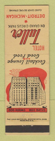 Matchbook Cover - Hotel Tuller Detroit MI