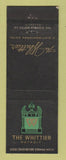 Matchbook Cover - Whittier Hotel Detroit MI