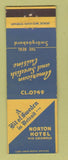 Matchbook Cover - Norton Hotel Detroit MI Smorgasbord