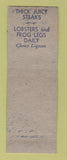 Matchbook Cover - Norton Hotel Detroit MI Smorgasbord