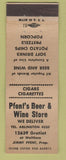 Matchbook Cover - Pfent's Beer Wine Store Detroit MI