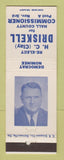 Matchbook Cover - HC Clay Driskell Hall County Commissioner GA