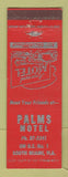Matchbook Cover - Palms Motel South Miami FL