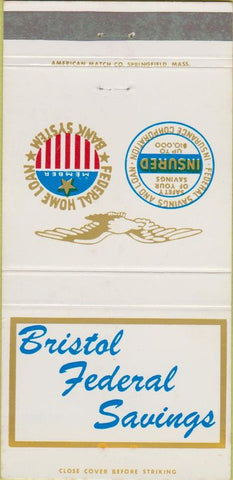 Matchbook Cover - Bristol Federal Savings  and  Loan CN 30 Strike