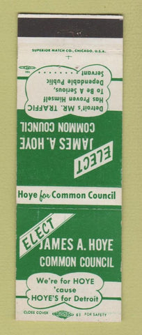 Matchbook Cover - James Hoyle Common Council Election Detroit MI