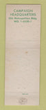 Matchbook Cover - James Hoyle Common Council Election Detroit MI