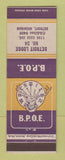 Matchbook Cover - Elks Lodge Detroit MI