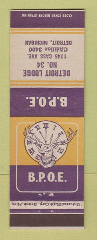 Matchbook Cover - Elks Lodge Detroit MI