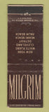 Matchbook Cover - Milgrim New York City Detroit Cleveland Miami WORN