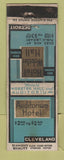 Matchbook Cover - Auditorium Hotel Cleveland OH Webster Hall Detroit DQ WEAR