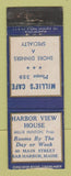 Matchbook Cover - Harbor View House Bar Harbor ME WORN
