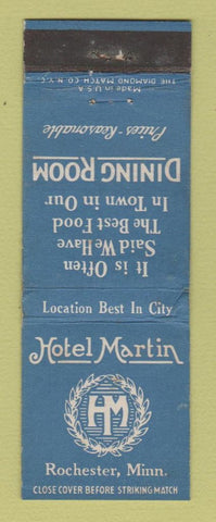 Matchbook Cover - Hotel Martin Rochester MN WEAR