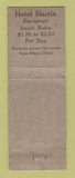 Matchbook Cover - Hotel Martin Rochester MN WEAR