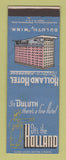 Matchbook Cover - Holland Hotel Duluth MN
