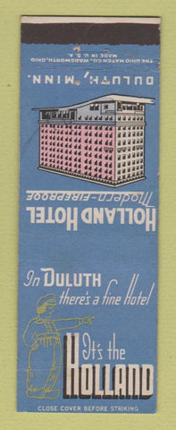 Matchbook Cover - Holland Hotel Duluth MN