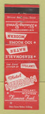 Matchbook Cover - Hotel Huron Ypsilanti MI WEAR