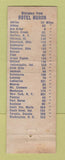 Matchbook Cover - Hotel Huron Ypsilanti MI WEAR