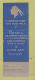 Matchbook Cover - Algonquin Hotel Port Huron MI WEAR