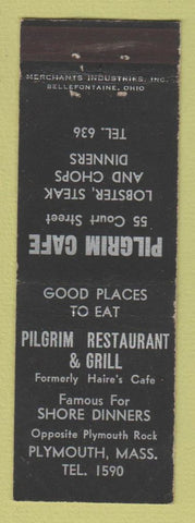 Matchbook Cover - Pilgrim Cafe Plymouth MA MERCHANTS WEAR