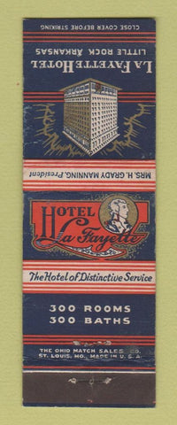 Matchbook Cover - La Fayette Hotel Little Rock AR