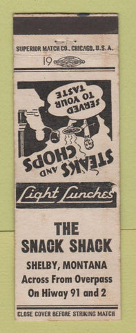 Matchbook Cover - Snack Shack Shelby MT WEAR
