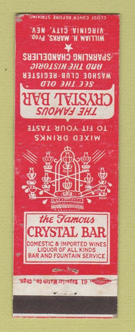 Matchbook Cover - Crystal Bar Virginia City NV