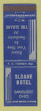 Matchbook Cover - Sloane Hotel Sandusky OH