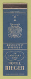 Matchbook Cover - Hotel Rieger Sandusky OH